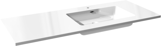 Storke Diva asymmetrisch rechtse wastafel glanzend composiet marmer 130 x 52 cm combinatie kast 35 cm