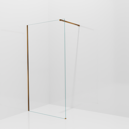 Balmani Modular inloopdouche: 110 x 200 cm, Helder glas met coating, Brushed Rosegold profielen