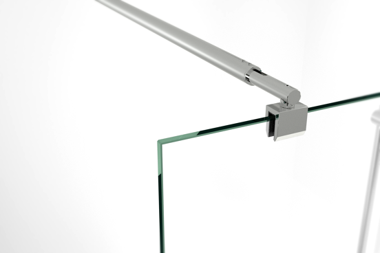 Linie Walk-In inloopdouche 140 x 200 cm helder glas met matte strook glanzend chroom profiel