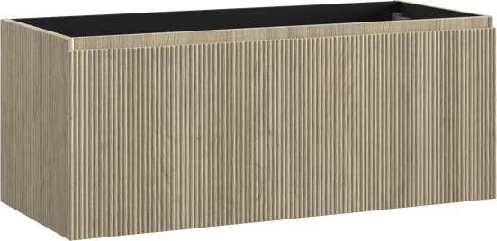 Storke Ribs meuble sous-vasque suspendu 120 x 52 cm chêne brut 2 tiroirs