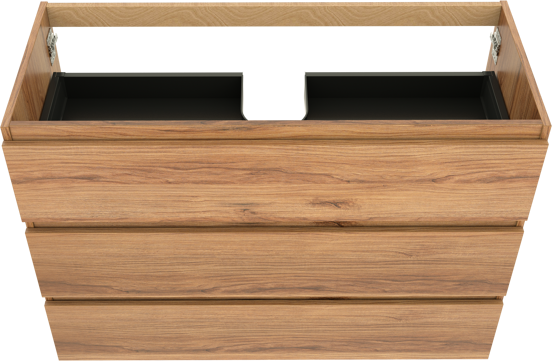 Balmani Lucida staande wastafelonderkast 120 x 55 cm teak 3 lades