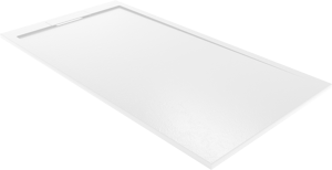 Balmani Indus douchebak 170 x 90 cm composietmarmer mat wit leisteenstructuur