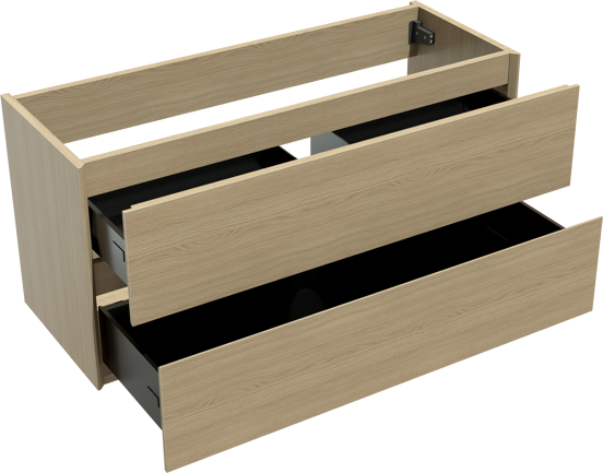 Storke Edge meuble sous-lavabo suspendu 100 x 40 cm chêne naturel 2 tiroirs