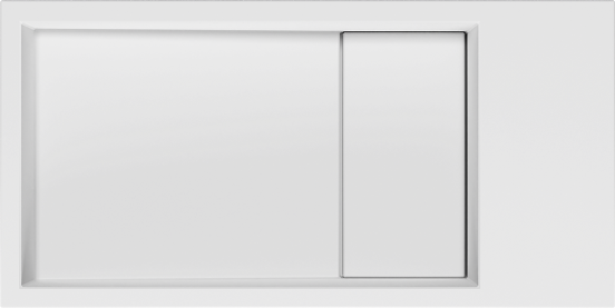 Balmani Mood High Handwaschbecken: 36 x 18 cm, Solid Surface, Weiß matt, mit Handtuchhalter