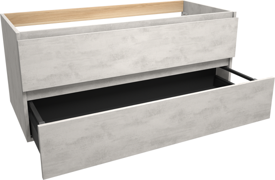Balmani Lucida meuble sous-lavabo suspendu 120 x 55 cm béton gris argent 2 tiroirs