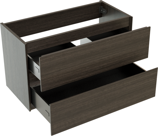 Storke Edge zwevende wastafelonderkast 80 x 40 cm donkere eiken 2 lades