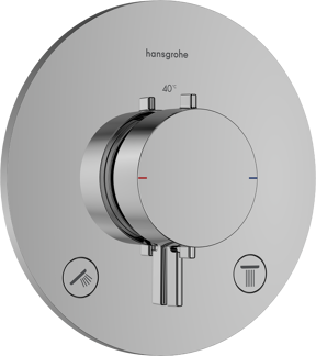 Hansgrohe Ecostat Comfort S Thermostat-Duscharmatur: Unterputz, für 2 Verbraucher, Chrom glänzend