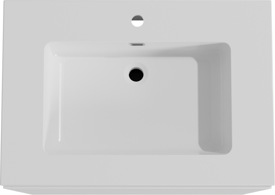 Storke Edge meuble salle de bains à poser 75 x 52 cm blanc mat avec Diva plan simple en marbre composite blanc brillant
