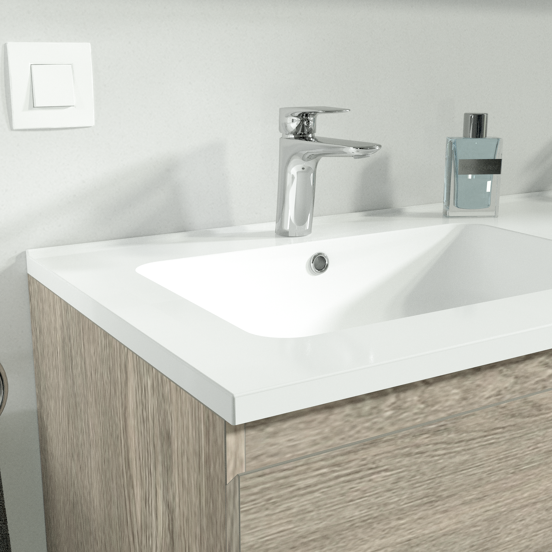 Linie Vano Waschtisch, links, Marmorkomposit matt, 100 x 46 cm