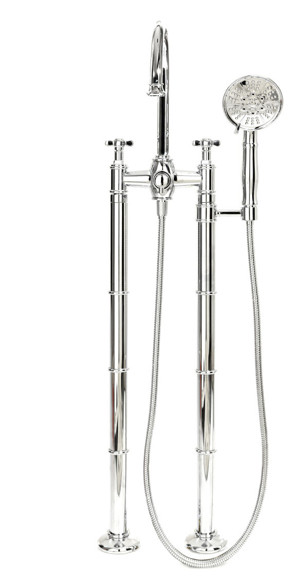 House of Ascott Westminster robinet baignoire îlot avec douchette chrome brillant