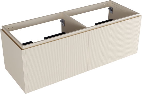 Balmani Eclips meuble sous-lavabo suspendu 150 x 55 cm Sandbeige 4 tiroirs Nervure sym. vert.