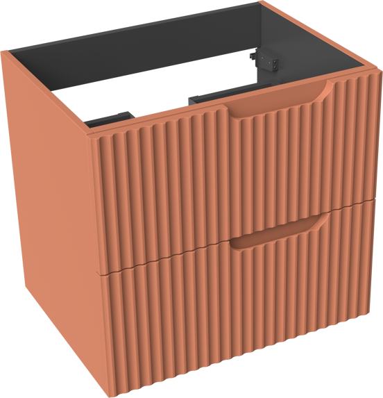 Linie Ribbo meuble sous-vasque suspendu 60 x 46 cm cotto 2 tiroirs
