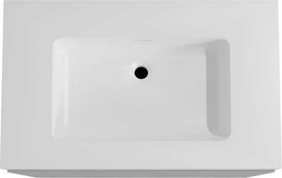 Storke Edge meuble salle de bains à poser 85 x 52 cm béton gris foncé avec Mata High plan simple en solid surface blanc mat