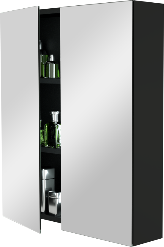 Storke Reflecta armoire de toilette 65 x 75 cm noir mat