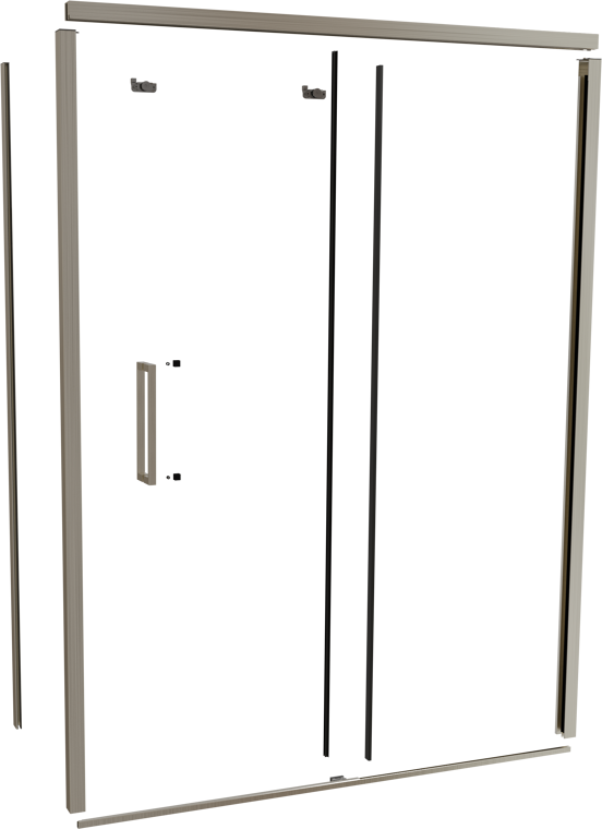 Balmani Senses Design 160 cm droite ensemble de profils pour coin-douche avec porte coulissante brushed coolmetal