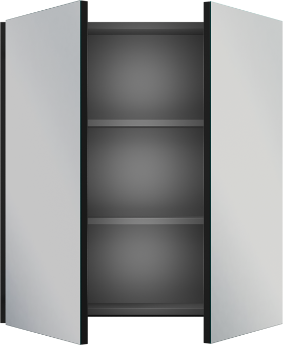 Linie Montro armoire de toilette 70 x 75 cm noir mat