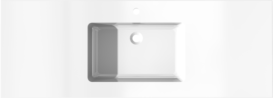 Storke Diva enkele wastafel glanzend composiet marmer 145 x 52 cm