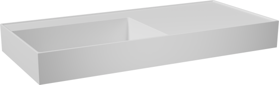 Balmani Argila asymmetrisch linkse wastafel composietmarmer mat wit 100 x 46 cm