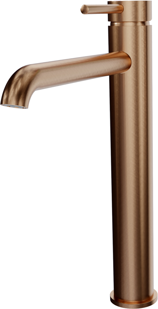 Blaufoss Round verhoogde wastafelkraan Brushed Rosegold