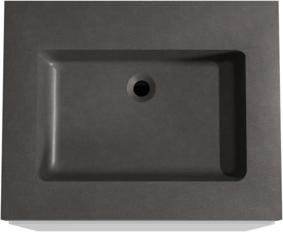 Storke Edge meuble salle de bains à poser 65 x 52 cm blanc mat avec Scuro High plan simple en quartz noir mat