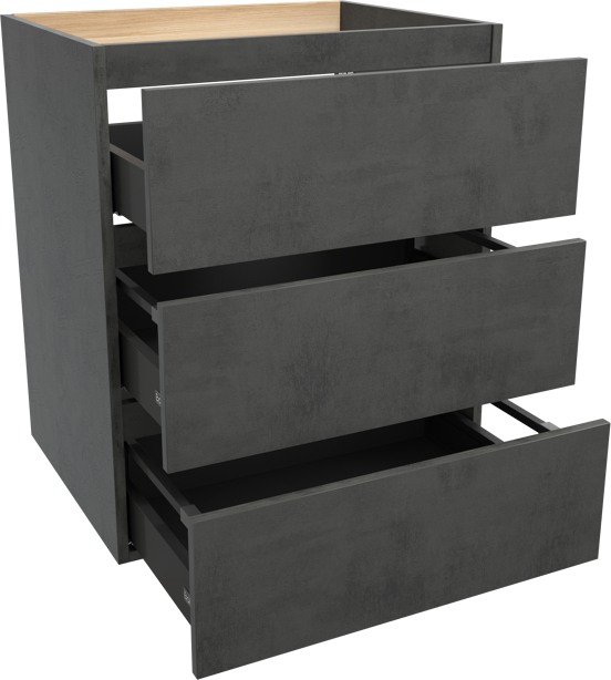 Balmani Lucida staande wastafelonderkast 67,5 x 55 cm beton donkergrijs 3 lades