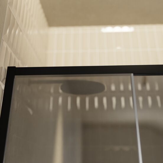 Balmani Senses Design porte coulissante à droite 140 cm x 210 cm verre Miroir Reflex, Profil noir