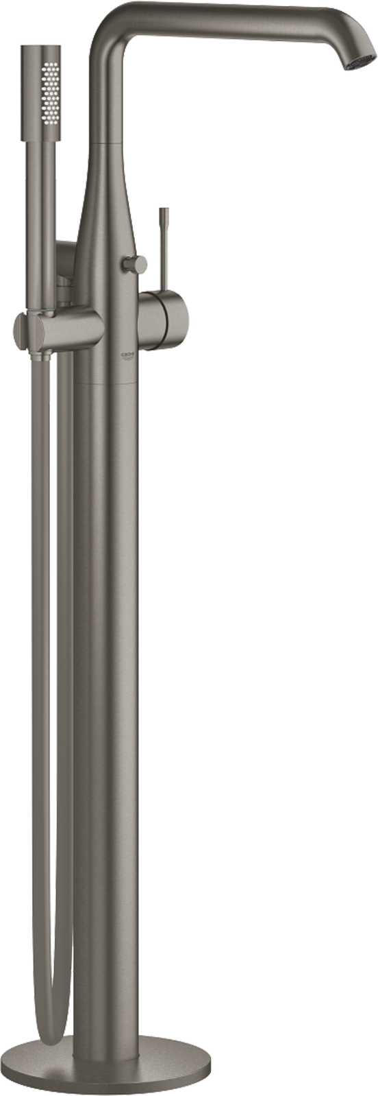 Grohe Essence freistehende Badewannenarmatur: Brushed Hard Graphite, mit Brausekopf