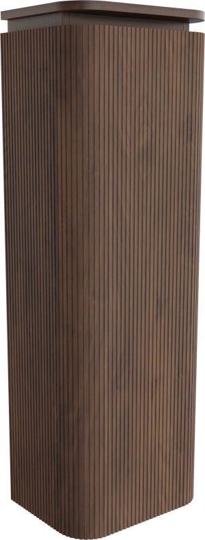 Balmani Moon Badhochschrank: Hängend, rechts, amerikanischer Nussbaum, 44 x 32 x 130 cm