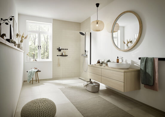 Hansgrohe Pulsify S260 thermostatische kraan regendoucheset brushed bronze
