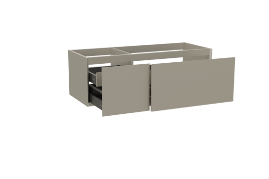 Balmani Idra meuble sous-vasque suspendu 135 x 55 cm asymétrique à droite gris pierre 4 tiroirs