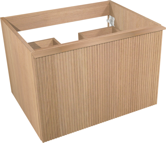 Balmani Forma hängender Waschbeckenunterschrank: 67,5 x 55 cm, Eiche Natur, 2 Schubladen
