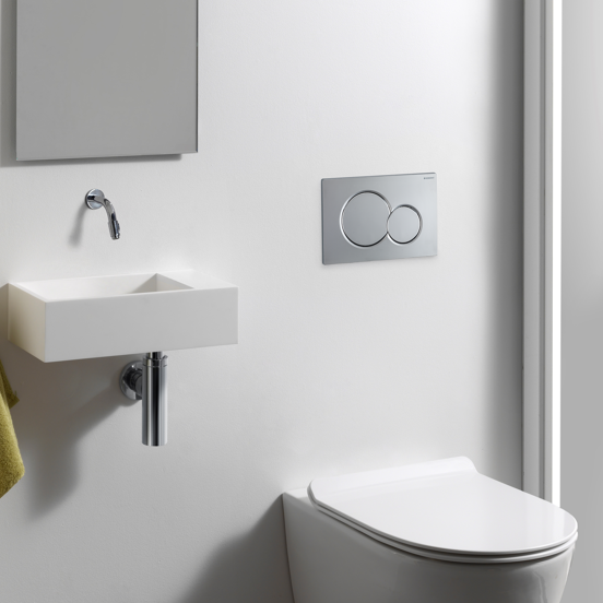 Sigma 01 bedieningspaneel mat chroom voor UP320 of UP720 inbouwreservoir
