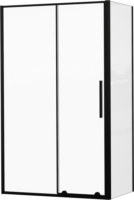 Luca Varess Morano douchehoek met schuifdeur en vaste zijwand 120 x 70 cm helder glas mat zwart profiel