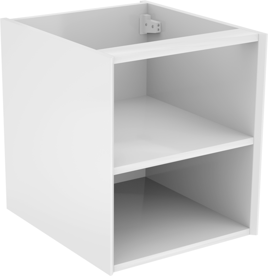 Storke Edge zwevende wastafelonderkast 45 x 52 cm hoogglans wit met 2 open nissen