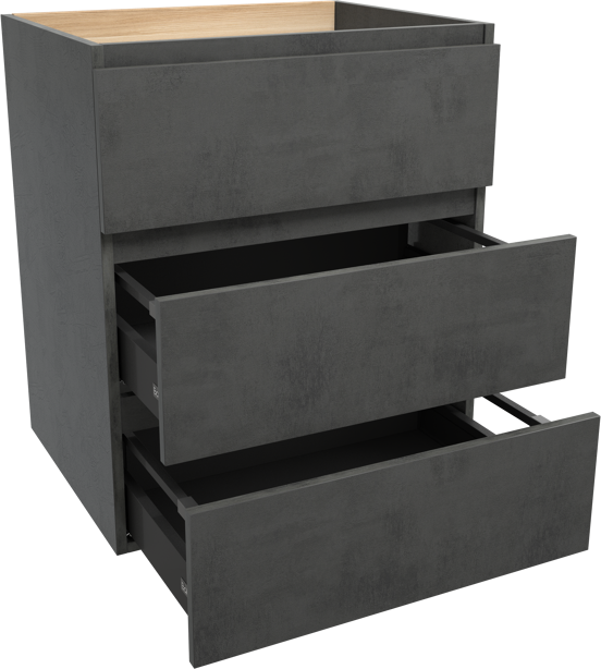 Balmani Lucida staande wastafelonderkast 67,5 x 55 cm beton donkergrijs 3 lades