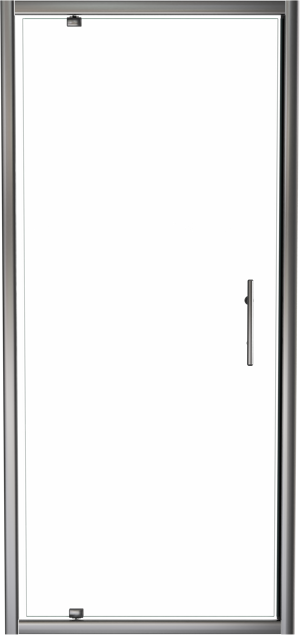 Linie Cadiz Dusche Drehtür 90 cm x 190 cm Klarglas gebürstet Chrom Profil