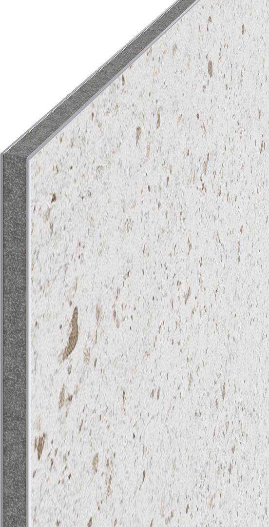 Luca Varess Artdeco revêtement mural de douche 120 x 244 cm alu-composite terrazzo blanc mat