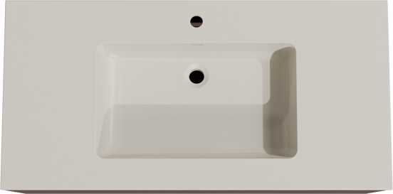 Storke Edge zwevend badkamermeubel 105 x 52 cm notelaar met Diva enkele wastafel in top solid zijdegrijs