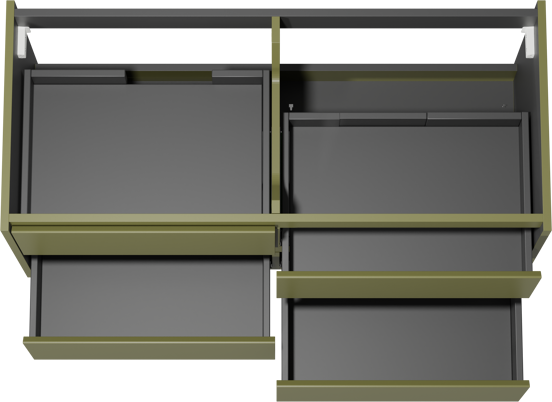 Storke Seda zwevende wastafelonderkast 120 x 52 cm olijfgroen 4 lades
