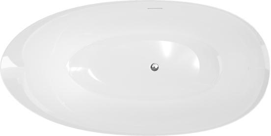 Luca Varess Uovia Ovale Freistehende Badewanne: 170 x 85 cm, Acryl, Weiß glänzend