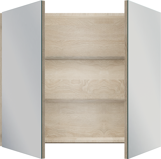 Linie Montro spiegelkast 90 x 75 cm wit eiken