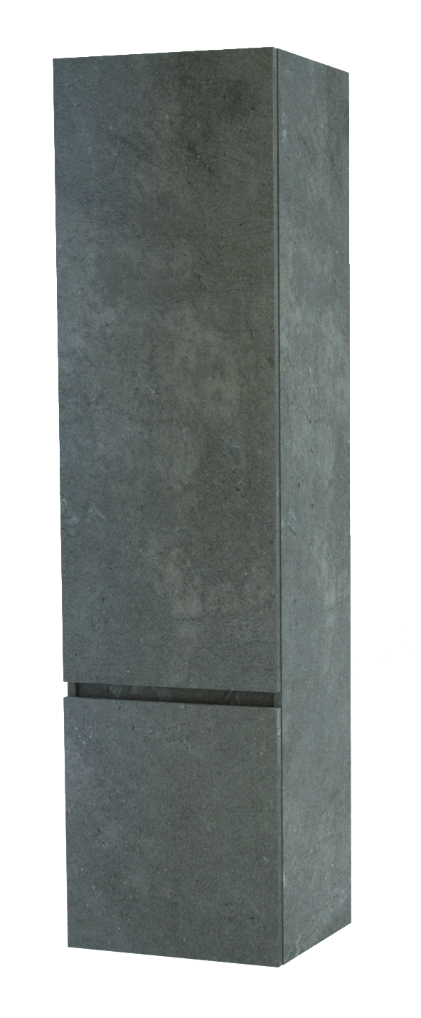 Balmani Cubo/Lucida zwevende badkamerkast rechts beton donkergrijs 45 x 35 x 169 cm