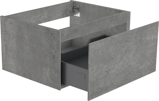Storke Edge zwevende wastafelonderkast 65 x 52 cm beton donkergrijs 1 lade