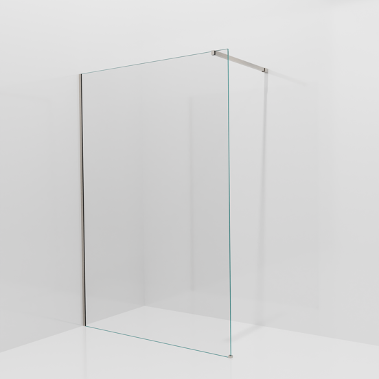 Balmani Modular inloopdouche: 140 x 200 cm, Extra helder glas met coating, Brushed CoolMetal profielen