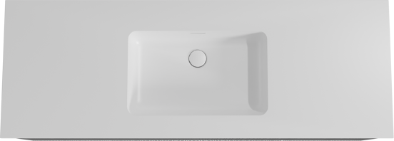 Storke Ribs meuble salle de bains suspendu 145 x 52 cm chêne noir avec Mata plan simple en solid surface blanc mat, Nervure droite asymétrique verticale