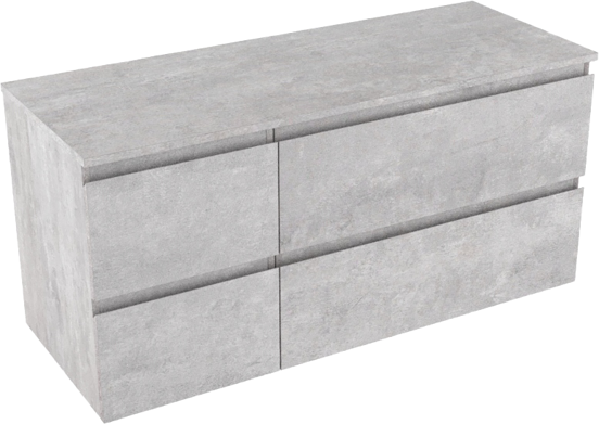 Linie Lado zwevend badkamermeubel 120 x 46 cm beton donkergrijs met Lado enkel of dubbel tablet in melamine beton donkergrijs