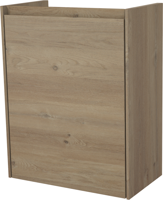 Storke Edge hängendes WC-Möbel-Set, 40 x 22 cm, Eiche rau, mit Fada Waschtisch in mattem Solid Surface