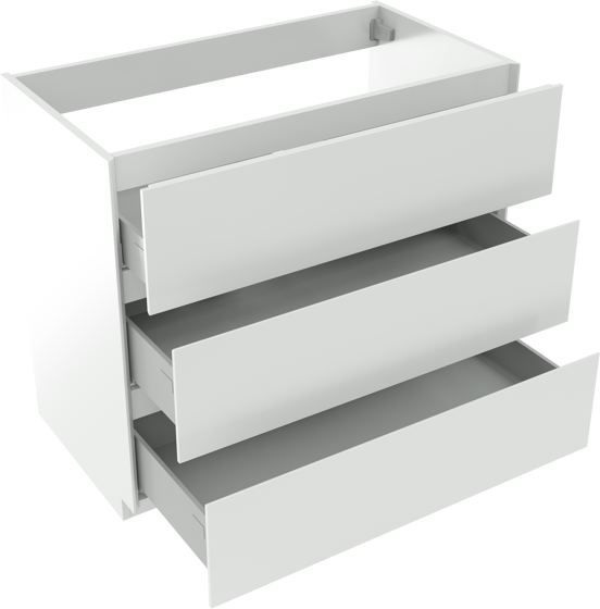Storke Edge meuble sous-vasque a poser 95 x 52 cm blanc mat 3 tiroirs