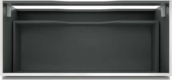 Linie Lado hängender Waschbeckenunterschrank: 100 x 46 cm, Weiß glänzend, 1 Schublade