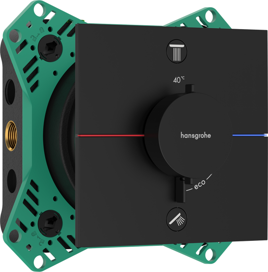 Hansgrohe Showerselect Comfort E thermostat encastrable 2 sorties noir mat